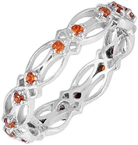 Carnelian Gemstone, 925 Sterling Silver Stackable Engagement Ring, Ideal Bridal or Anniversary Gift for Women