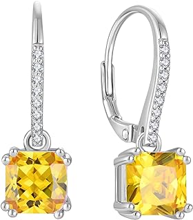 Lever Back Sapphire Clip-On Earrings - Women's Sterling Silver Hoop Design with 5A Cubic Zirconia Gem - Perfect Gift for November Birthstone Celebrants