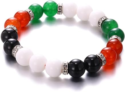 Peace Matching Bracelet for Couple Women Men Blue Green Bead Stretching Bracelet Handshake Peace Sign Friendship Inspirational Bracelet for Best Friends Trendy Jewelry Gifts