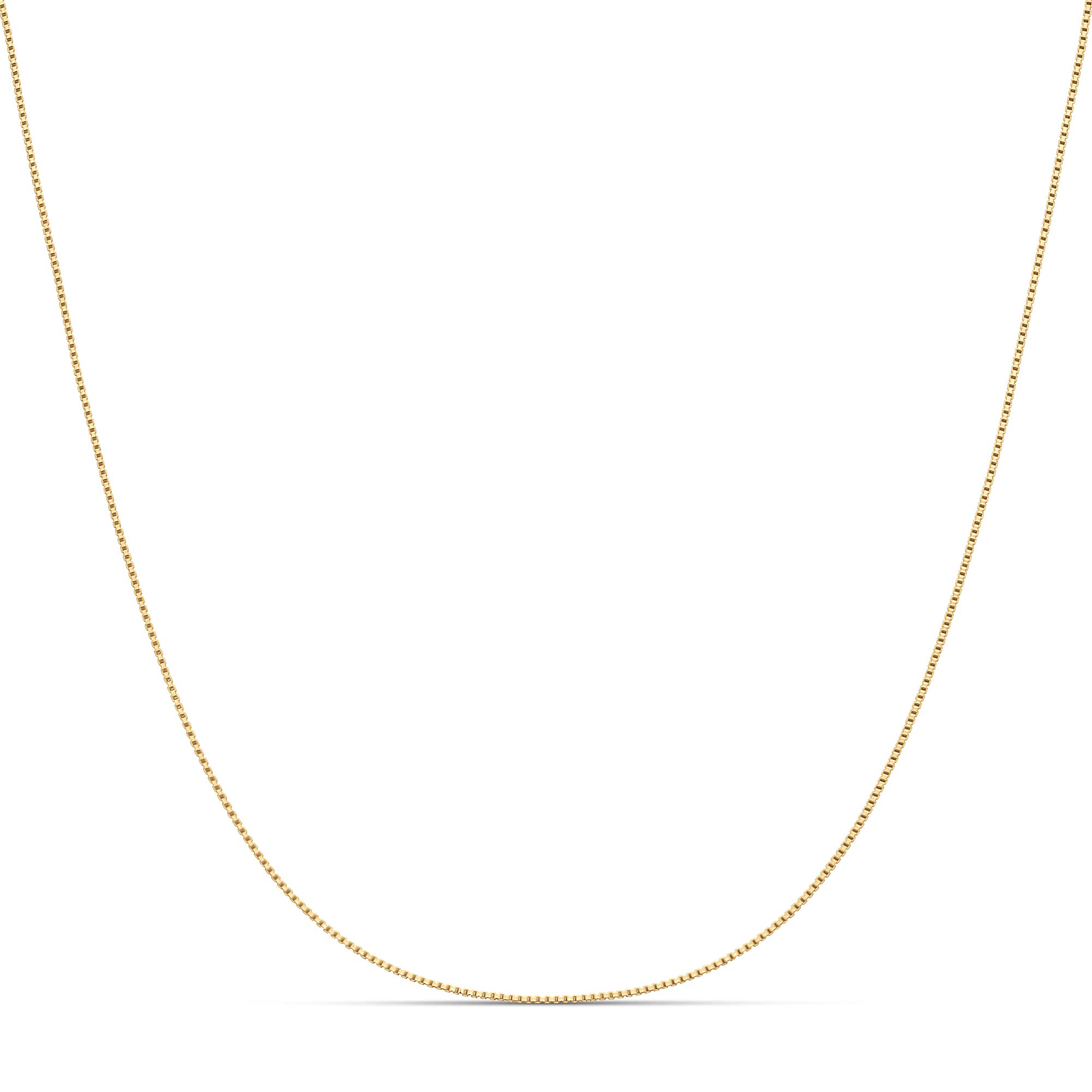 Amazon Essentials Sterling Silver Thin 0.8mm Box Chain Necklace | Available in Yellow Gold or Silver | 16", 18", 20", 24", or 30" (previously Amazon Collection)