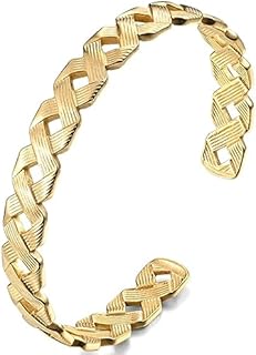 Jude Jewelers Stainless Steel Braided Woven Knot Net Style Open Cuff Bangle Bracelet