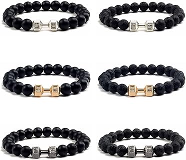Buckle Clasp Alloy Gym Bead Bracelet with Dumbbell Design for Women – Weighted, Perfect for Gym Lovers