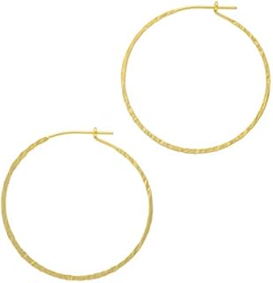 Hinged Hoop Back Finding, Gold-Plated Brass Hammered Hoop Earrings, 14K Gold or Silver Plated Wired Boho, For Women, Round Style Design