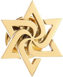 Stainless Steel Fashion Brooch David Star Pin for Men Women Lapel Spurs Collar Pins Badge