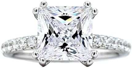 NANA Jewels Princess Cut Solitaire Engagement Ring made w/Pure Brilliance Zirconia in 1.50ct, 2.00ct, & 3.00ct