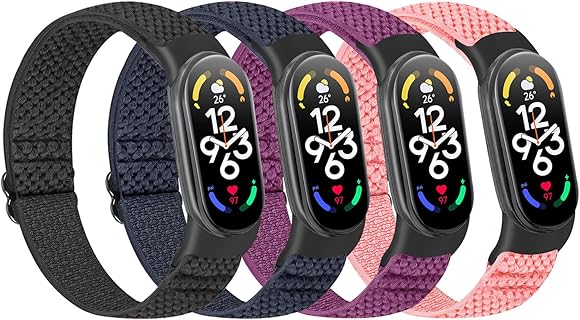 Bracelet de Remplacement SOiiKE en Nylon Réglable pour Xiaomi Mi Band 7/6/5 et Amazfit Band 5, Design Anti-Perte et Confortable, pour Sport et Aventure