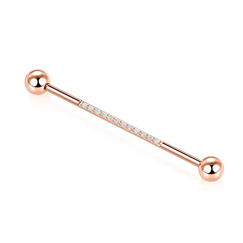 14G Industrial Piercing Jewelry Surgical Steel Industrial Barbell Industrial Bars Industrial Earrings Conch Helix Cartilage Piecing Jewelry 1 1/2 Inch 38mm