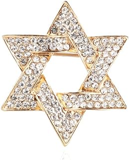 Gold Star of David Alloy Brooch Pin for Women and Girls - Sleek Design for All Occasions
