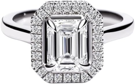 Engagement Rings for Women Sterling Silver GHI VVS Moissanite Engagement Rings for Proposal Wedding Party Dress Costume Memorial Day