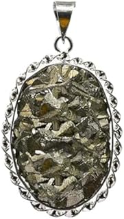 Handcrafted Alloy Chain Necklace with Raw Pyrite Stone Pendant for Men & Women - Natural Gemstone Jewelry