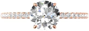 2.5 CT Old European Cut Moissanite Diamond Handmade Engagement Ring Sterling Silver Solitaire Bridal Wedding Rings for Women, Anniversary Ring Gifts