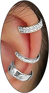 Gold Cuff Earrings Set for Women Non-Piercing Cartilage Cuff Earrings 14k Gold Silver Chunky Open Small Earrings for Teen Girls Jewelry Gifts