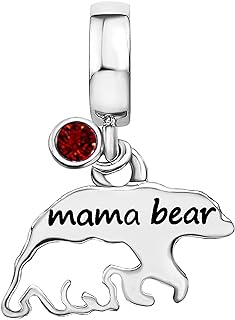 JMQJewelry Mama Bear Mom Mother Son Daughter Love Birthday Birthstone Jan-Dec Womens Beads Charms for Bracelets Christmas Halloween Jewelry
