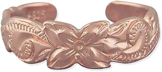 Rose Gold Plated Sterling Silver Hawaiian Band Toe Ring for Women - Tropical Style
