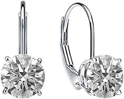 Dazzlingrock Collection IGI CERTIFIED 0.75 Carat (ctw) 18K Gold Round Lab Grown Diamond Ladies Drop Earrings 3/4 CT