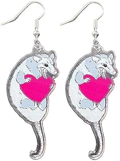 Possum/ Opossum Earrings for Women, Gag Gifts, Valentines Day, Anniveries, and More. Virigina Opossum Style Earrings for Redneck Costumes, Country Costumes, Funny Southern Style Gifts and More. Fun Pair of Possum Earrings, Possum Gifts for Women, Teens, Girls and more. Cute Pair of Earrings for your Girlfriend or Cousin.