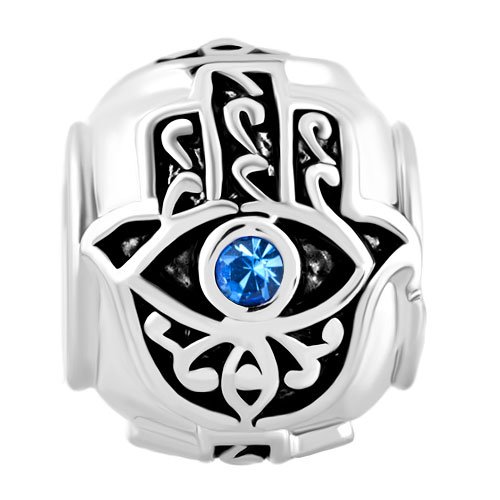 Blue Evil Eye Good Luck Charm Compatible with Pandora Bracelet Women Girls Lucky Dangle Protect Guardien Pendant Birthday Anniversary