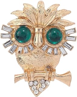 Owl Brooch Fashion Owl Rhinestone Green Gemstone Alloy Women's Brooch Pin Delicate Owl Brooch Vintage Elegant Brooches Crystal Sitting Owls Brooch for Women Girls Birthday Gift Wedding Party Supply