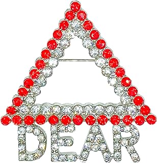 Greek Sorority Gift Dear Red Rhinestone Brooch Pin for Women 1913 Sisterhood Gift Sorority Paraphernalia Jewelry