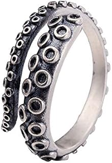 Women Girls Adjustable Octopus Punk Antique Style Octopus Tentacle Ring Unisex Devilfish Open Ring Jewelry Gift