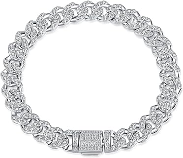 Women's Moissanite Bracelets 6/8 Inches D Color VVS1 S925 Sterling Silver Diamond Bracelets Cuban Bracelet Bangle Bracelets for Women