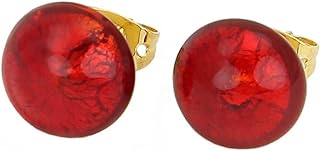 Women's Stylish Murano Glass Crystal Stud Earrings with Push Back Design - Handmade in Italy