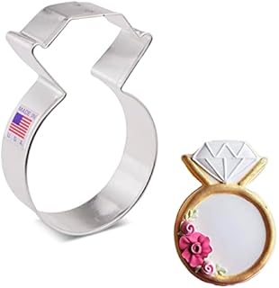 Ann Clark Diamond Engagement & Wedding Ring Shaped Cookie Cutter in Alloy Steel, Perfect for Creative Bakers & Bridal Celebrations