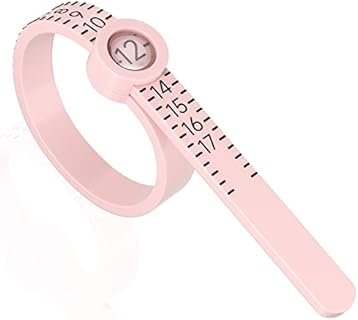 Effortlessly Measure Wedding Ring Sizes with REIDEA's Premium Ring Sizer Measuring Tool in Pink, with Magnified Glass Display & Durable, Comfortable Design for Men and Women's Jewelry Sizing