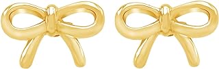 Bow Stud Earrings In 14K Gold Over Sterling Silver Christmas Gifts For Women