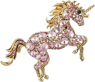 Ever Faith Women's Austrian Crystal Unicorn Brooch with Pin Clasp Ideal for Fashion Enthusiasts - Alloy Metal - Running Unicorn Design