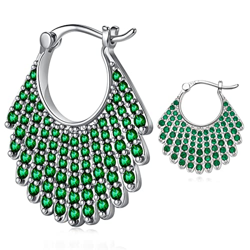 Hoop Earrings For Women 925 Sterling Silver Post Multcolors Cubic Zirconia Gold Plated Jewelry Gifts for Women weinuo
