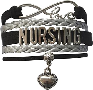 Nurse Bracelet, Nursing Charm Infinity Bracelet for Women - Nurse Jewelry, Nurse Appreciation, Graduation & Thank You Gifts
