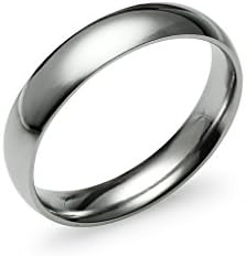 SILVERLINE JEWELRY 4mm High Polished Silver/Yellow Gold/Rose Gold/Black/Blue Tone Stainless Steel Ring for Men Women Wedding Bands Mirror Polished Comfort Fit Size 5-14