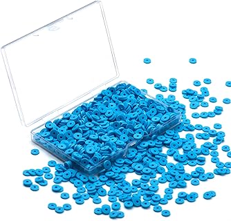 Hiswan Polymer Clay Sapphire Blue Heishi Beads - Ideal for DIY Jewelry Making, Perfect for Bracelets & Necklaces, Round Design, 1000pcs