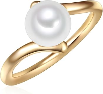 Bague en argent sterling 925 Valero Pearls avec perle de culture d'eau douce de 8 mm, finition hautement polie et platinée, taille 50. Idéale pour les passionnées de bijoux perlés raffinés