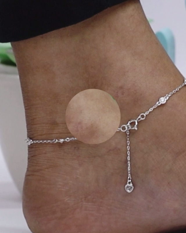 3MM Round Moissanite Diamond Lab Created Bezel Set Single Piece Station Anklet Bracelet For Women In 14K Gold Over Sterling Silver Jewelry (1 Cttw), Valentine's Day Gift For Her