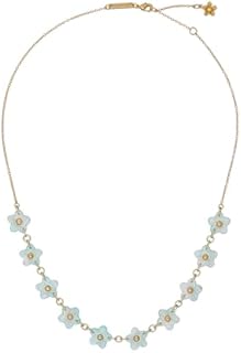 Ted Baker London Wiila Brass Flower Chain Necklace with Bar Chain for Women, Gold/Mint Design