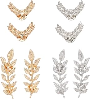 Silver Wheat Leaf Suit Clip Brooch by FINGERINSPIRE - Luxurious Alloy Pin-Clasp Brooches in Silver and Gold for Suits, Jackets, and Dresses