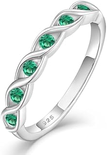 Twisted Stackable Rings 925 Sterling Silver Infinity Eternity Ring for Women Birthstone Stacking Band Size 5-10