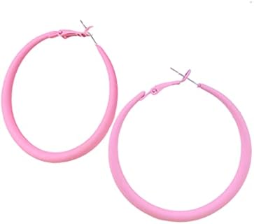 80s Hoop Earrings Colorful Hoop Earrings Large Retro Exaggerated Round Hoop Earrings for Women Girls Jewelry