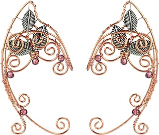 Beaupretty 1 Pair Elf Ear Cuffs Elven Ear Cuffs Fairy Ear Cuffs Elf Earrings Fairy Earrings Elf Ear Jewelry Wrap Earrings Elf Ears Cosplay for Christmas Elf Costume Accessories Halloween Cosplay