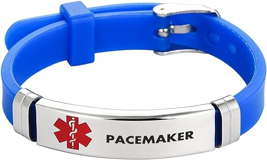 Medical Alert Silicone Sport Bracelet for Men Women Stainless Steel First Aid Health Monitoring Adjustable Emergency ID Wristband Bracelets