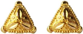 22K/18K Real Certified Fine Yellow Gold Alluring Triangle Stud Earrings