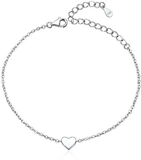 ChicSilver Gold Heart Bangle Bracelet with Lobster Claw Clasp and Rolo Chain Design for Women and Teen Girls