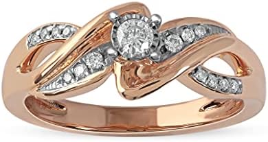 10k Gold 1/6 CT TDW Diamond Split Shank Engagement Ring for Women (I-J, I2)