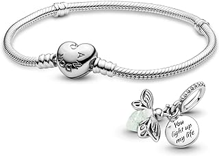 Charming Robin Bracelet with 925 Silver Charm Firefly and Snake Chain, Snap Clasp, Perfect Valentine's/Mother's Day Jewelry from China