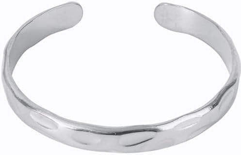 Jude Jewelers 9mm Width Stainless Steel Hammered Finish Open Cuff Bangle Bracelet