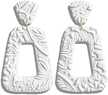 Handmade Oval Hoop Earrings Dangling Statement Drop Earrings For Women Lightweight Dangle Earrings Unique Christmas Valentine's Day Mother's Day Gift