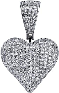JINAO Iced Out Club Diamond Heart Spade Playing Cards Simulated Lab diamonds Pendant Necklace