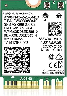 NICGIGA Carte Réseau WiFi 6E avec Bluetooth 5.2 et Signal Tri-Bande 5400Mbps, Compatible avec Windows 10/11 pour Ordinateur Portable. Idéale pour Gaming et Streaming de Haute Qualité